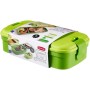 Food bowl rectangle with cutlery 1,4L Lunch&Go green