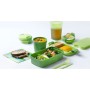 Food bowl rectangle with cutlery 1,4L Lunch&Go green