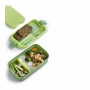 Пищевой контейнер прямоугольный со столовыми приборами 1,4л Lunch&Go зеленый