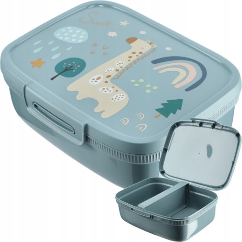 Snap Box Rectangular Food Storage Container with Divider 1,8L blue-grey  Snap Box Rectangular Food Storage Container with Divider 1,8L blue-grey