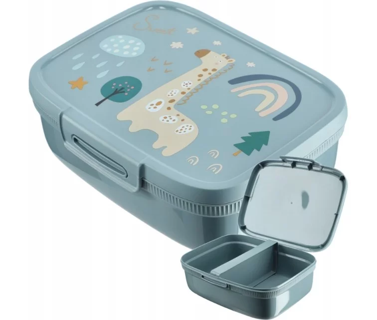 Snap Box Rectangular Food Storage Container with Divider 1,8L blue-grey Snap Box Rectangular Food Storage Container with Divider 1,8L blue-grey
