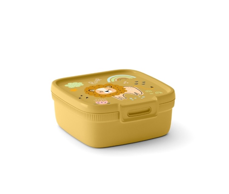 Контейнер для хранения продуктов квадратный 0,9 л Snap Box желтый