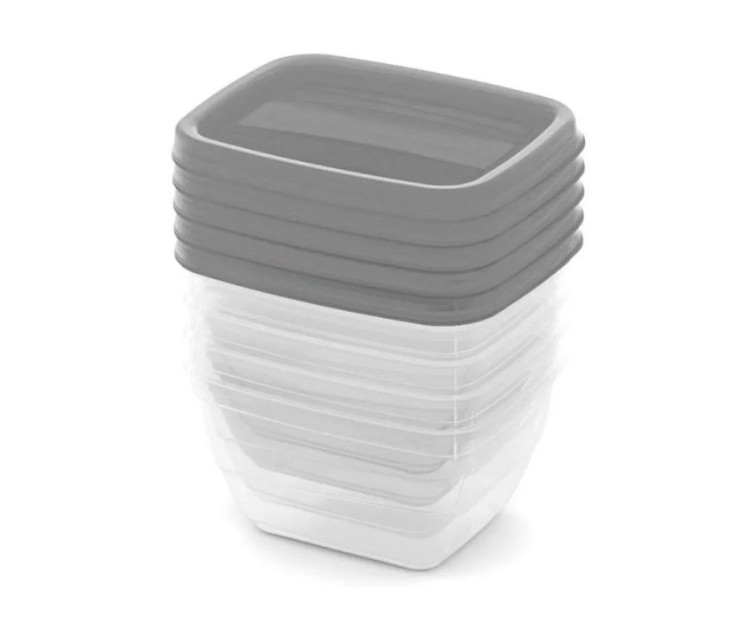 Набор контейнеров для пищевых продуктов 5x0,25 л Vedo прозрачный серый