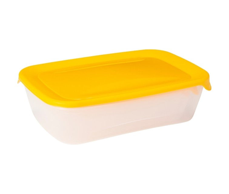 Set of 3 food containers rectangle 2+1+0,5L Fresh&Go yellow