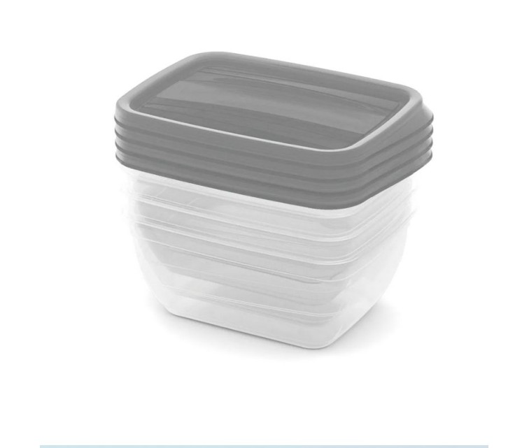Food Container Set 5x0,5L Vedo transparent grey