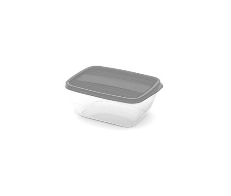Food container rectangular 0,75L Vedo transparent grey