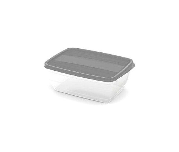 Food container rectangular 2L Vedo transparent grey