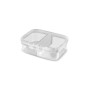 Rectangular food storage container with divider 3,3L Snap Box transparent