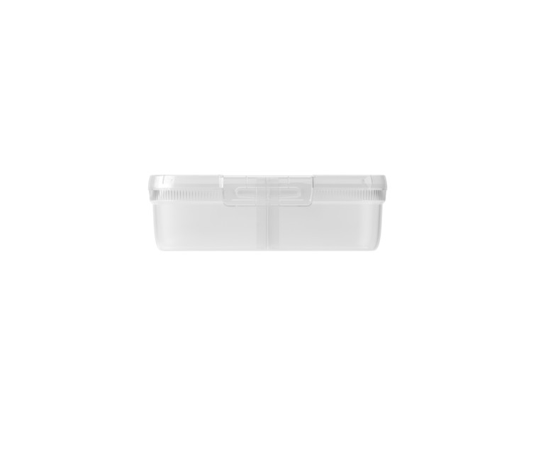 Rectangular food storage container with divider 3,3L Snap Box transparent