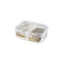 Rectangular food storage container with divider 3,3L Snap Box transparent