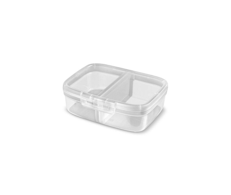 Food storage container rectangular with divider 1.8L Snap Box transparent