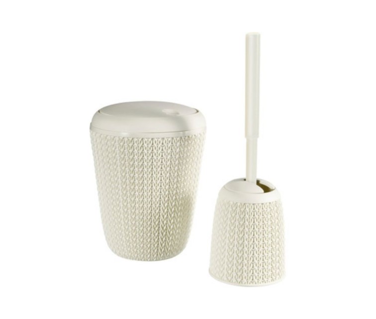 Toilet brush with holder Knit Ø14x43cm white