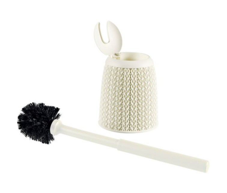 Toilet brush with holder Knit Ø14x43cm white