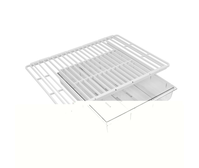 Universāls ledusskapja plaukts ar atvilktni pārtikai Frigo 38-53,3x35,5x8,7cm Universāls ledusskapja plaukts ar atvilktni pārtikai Frigo 38-53,3x35,5x8,7cm