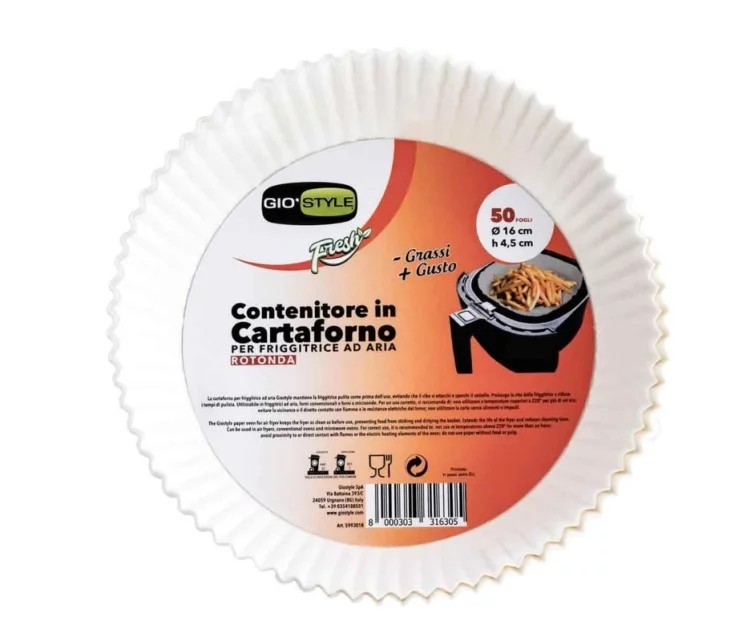 Cepampapīra trauki 50 gab.Ø16cm Air Fryer aerogrilam Cepampapīra trauki 50 gab.Ø16cm Air Fryer aerogrilam
