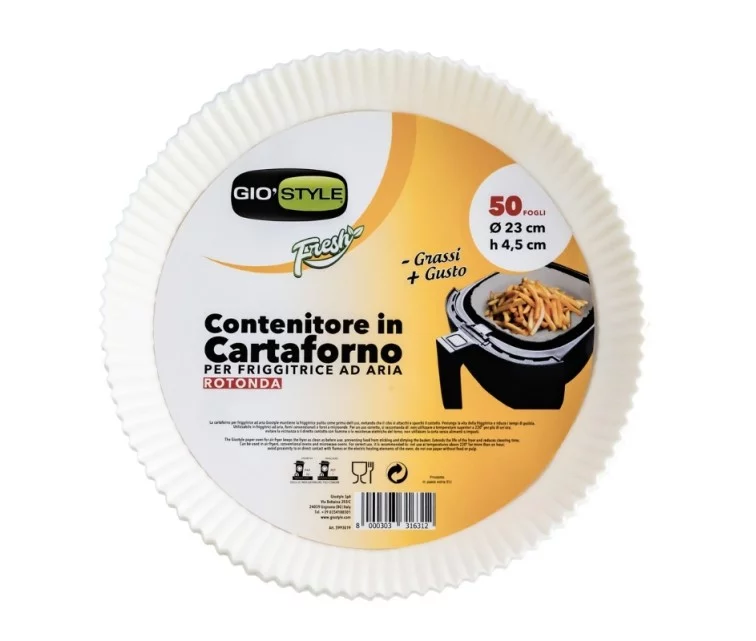 Cepampapīra trauki 50 gab.Ø23cm Air Fryer aerogrilam Cepampapīra trauki 50 gab.Ø23cm Air Fryer aerogrilam