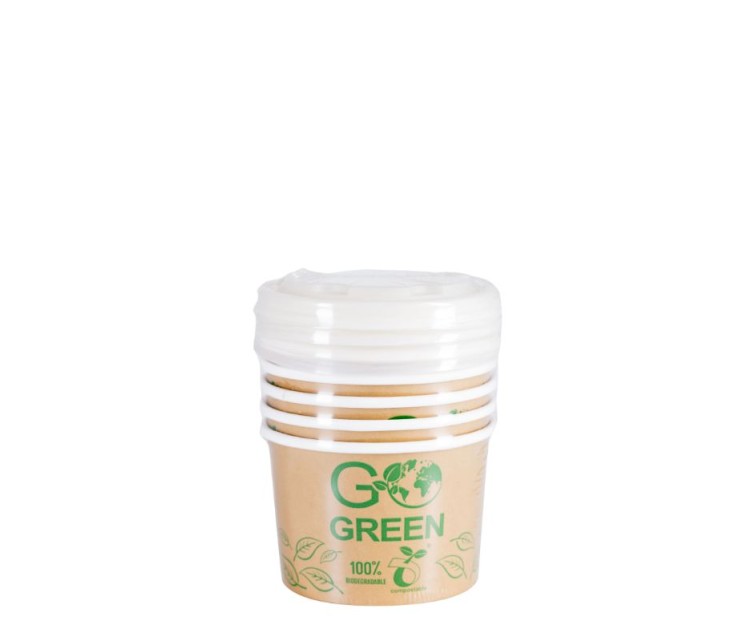 Compostable food containers with lids Go Green 230ml 5pcs/0,06kg