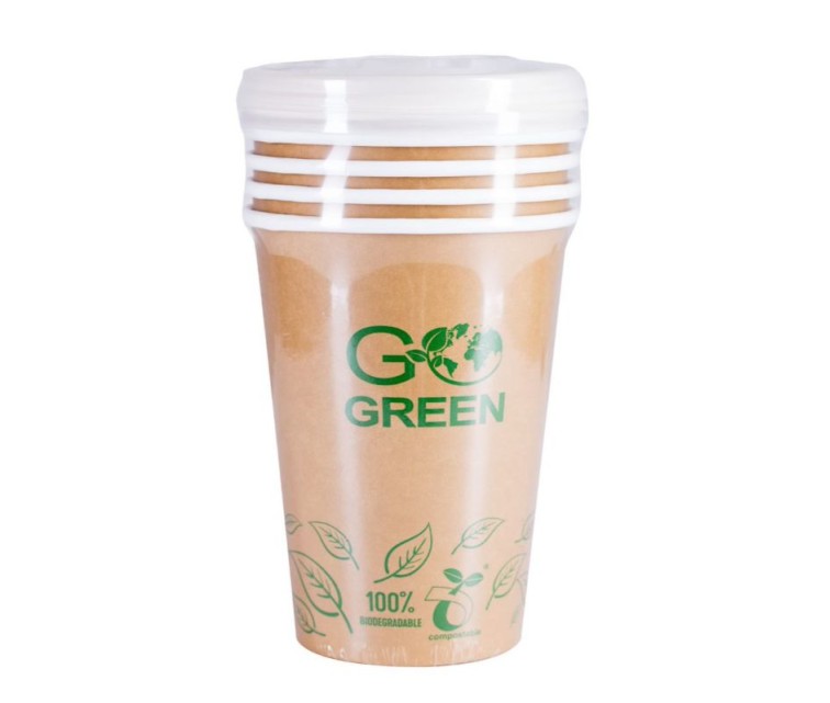 Compostable food containers with lids Go Green 940ml 5pcs/0,131kg