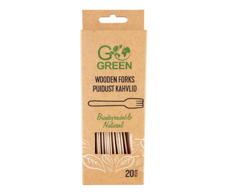 Go Green wooden fork 20 pcs/0,07kg