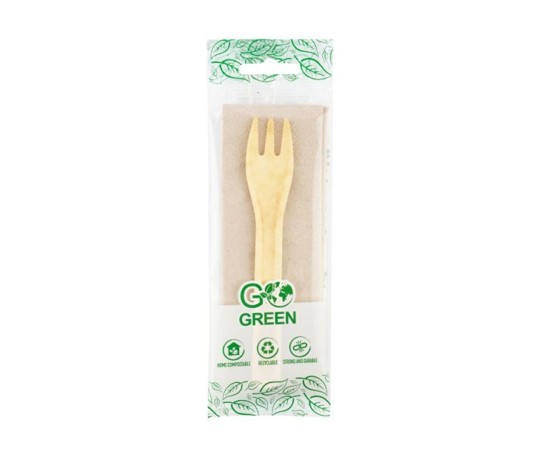 Compostable picnic set (fork, napkin) Go Green / 0,01kg