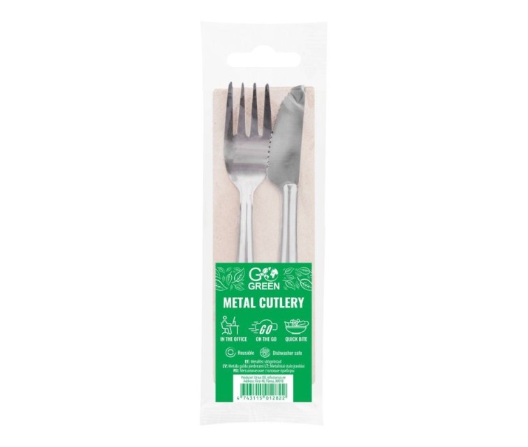 Metal cutlery set Go Green