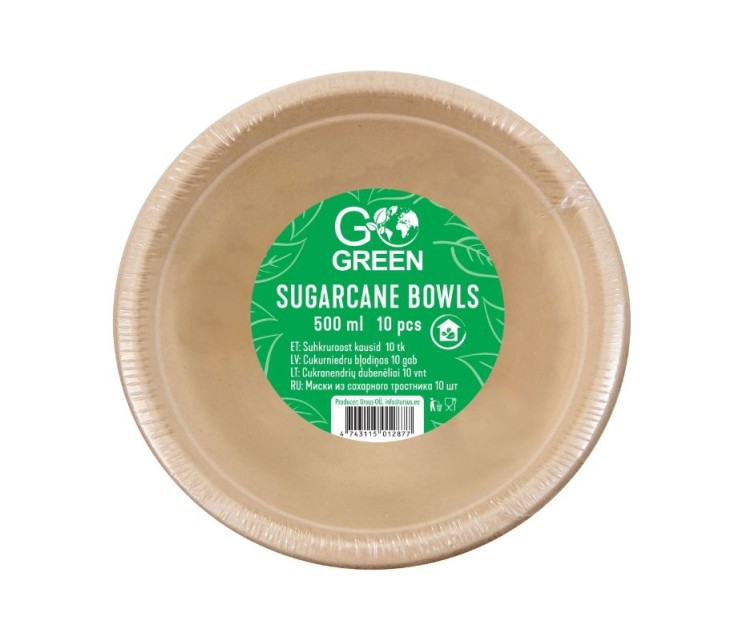 Compostable sugar cane bowls Go Green