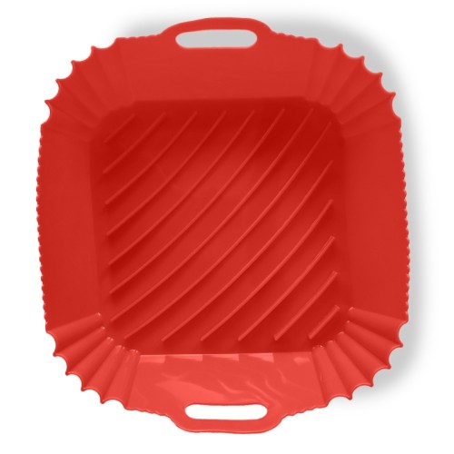 Cepšanas forma kvadrātveida ar rokturiem silikona Air Fryer 22x22x7cm Cepšanas forma kvadrātveida ar rokturiem silikona Air Fryer 22x22x7cm