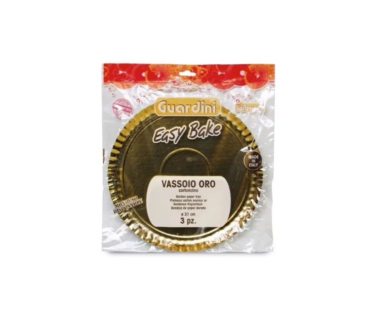 Paper trays gold set of 3 Easy Bake Ø 24 cm Paper trays gold set of 3 Easy Bake Ø 24 cm