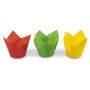 Tulip shaped paper cupcake tins 12 pcs coloured Easy Bake Ø 7.5 x 8 cm