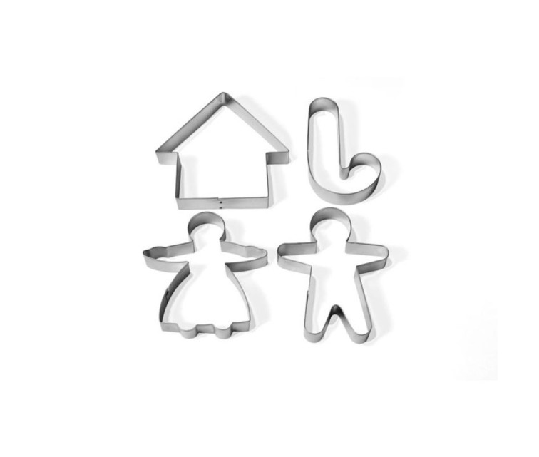 Gingerbread mould set of 4 in blister 28 x 19 x 2 cm