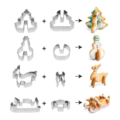 3D gingerbread mould set of 4 in a box 21 x 12,5 x 2 cm 