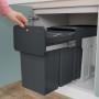 Atkritumu šķirošanas sistēma iebūvējamā EcoLine Design trio L / 3X10L / melna