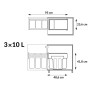 Atkritumu šķirošanas sistēma iebūvējamā EcoLine Design trio L / 3X10L / melna