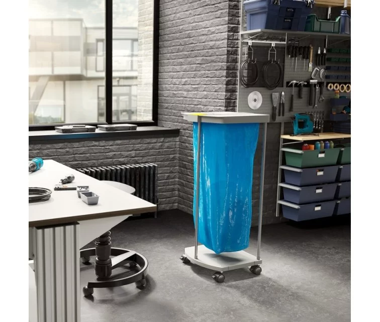 Jäätmekoti statiiv ratastel ProfiLine MSS XXXL / 120L / alumiinium, hall plastist