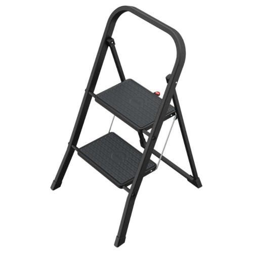 Pakāpienu soliņš salokāms K44 StandardLine / tērauda / 2 pakāpieni, drošības rokturis / melns Pakāpienu soliņš salokāms K44 StandardLine / tērauda / 2 pakāpieni, drošības rokturis / melns