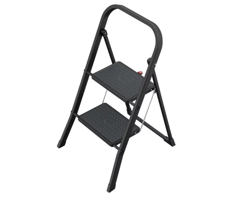 Pakāpienu soliņš salokāms K44 StandardLine / tērauda / 2 pakāpieni, drošības rokturis / melns Pakāpienu soliņš salokāms K44 StandardLine / tērauda / 2 pakāpieni, drošības rokturis / melns