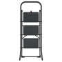 Folding step bench K44 StandardLine / steel / 3 steps, safety handle / black