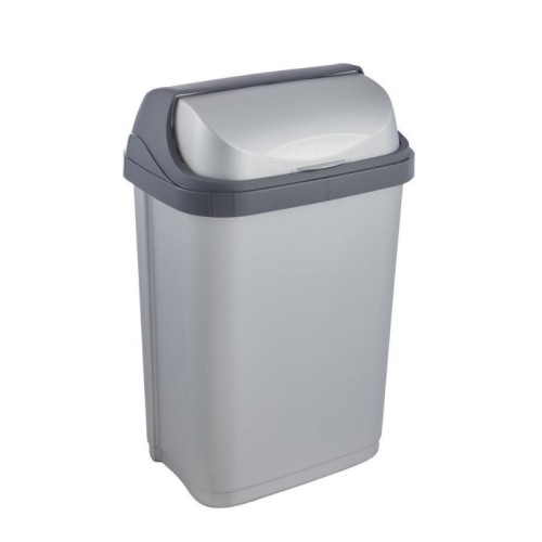 Atkritumu spainis ar rotējošu vāku 10L Rasmus 25,5x19x39cm gaiša sudraba krāsā