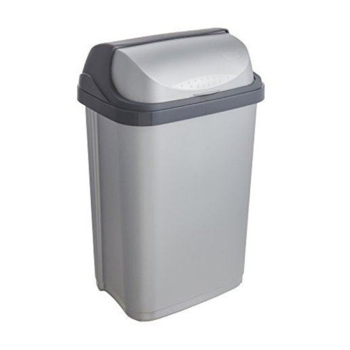 Atkritumu spainis ar rotējošu vāku 25L Rasmus 34x26x54cm gaiša sudraba krāsā