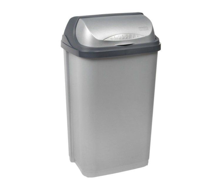 Prügikast pöörleva kaanega 50L Rasmus 39x29.5x67.5cm hele hõbedane Prügikast pöörleva kaanega 50L Rasmus 39x29.5x67.5cm hele hõbedane