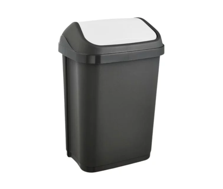 Pöörleva kaanega prügikast 10L Swantje 25,5x19x38cm grafiidivärvi Pöörleva kaanega prügikast 10L Swantje 25,5x19x38cm grafiidivärvi