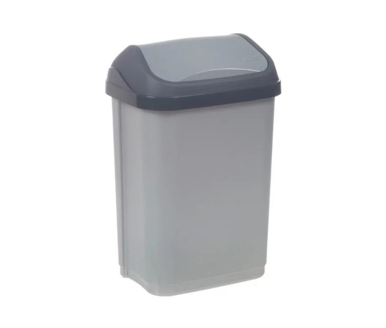 Waste bin with rotating lid 25L Swantje 33.5x25.5x53.5cm light silver Waste bin with rotating lid 25L Swantje 33.5x25.5x53.5cm light silver