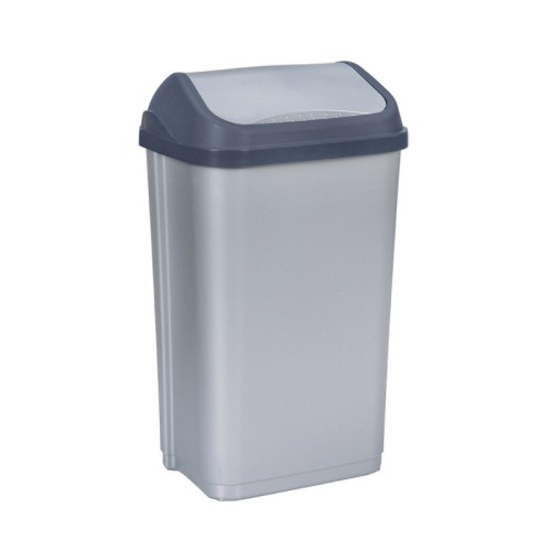 Atkritumu spainis ar grozāmu vāku 50L Swantje 38,5x29x66cm gaiša sudraba krāsā Atkritumu spainis ar grozāmu vāku 50L Swantje 38,5x29x66cm gaiša sudraba krāsā