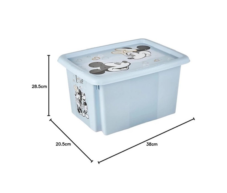 Box with lid 15L Karolina "Mickey Mouse" 38x29.5x20.5cm blue Box with lid 15L Karolina "Mickey Mouse" 38x29.5x20.5cm blue