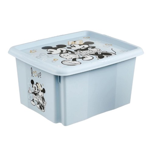 Box with lid 24L Karolina "Mickey Mouse" 42.5x35.5x22.5cm blue