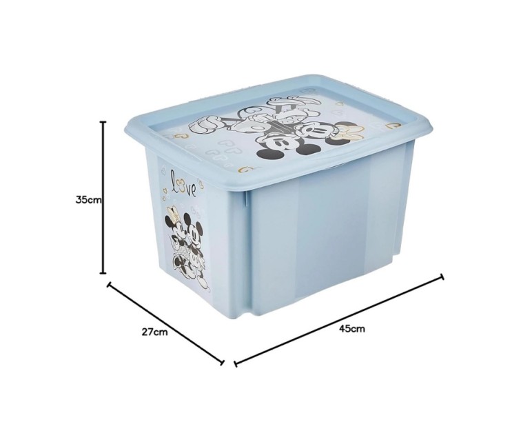 Box with lid 30L Karolina "Mickey Mouse" 45x35x27cm blue