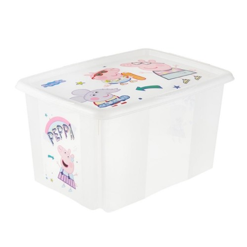 Kaste ar vāku 45L Karolina "Peppa Pig" 55,5x40x30cm caurspīdīga Kaste ar vāku 45L Karolina "Peppa Pig" 55,5x40x30cm caurspīdīga