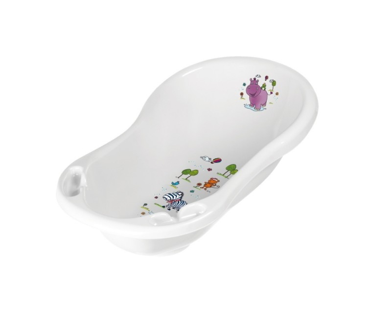 Baby bathtub 84cm with stopper Maria "Rainbow" 84x49x29cm white