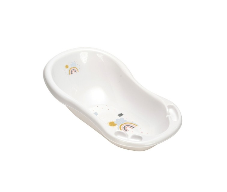 Baby bathtub 84cm with stopper Maria "Rainbow" 84x49x29cm white Baby bathtub 84cm with stopper Maria "Rainbow" 84x49x29cm white