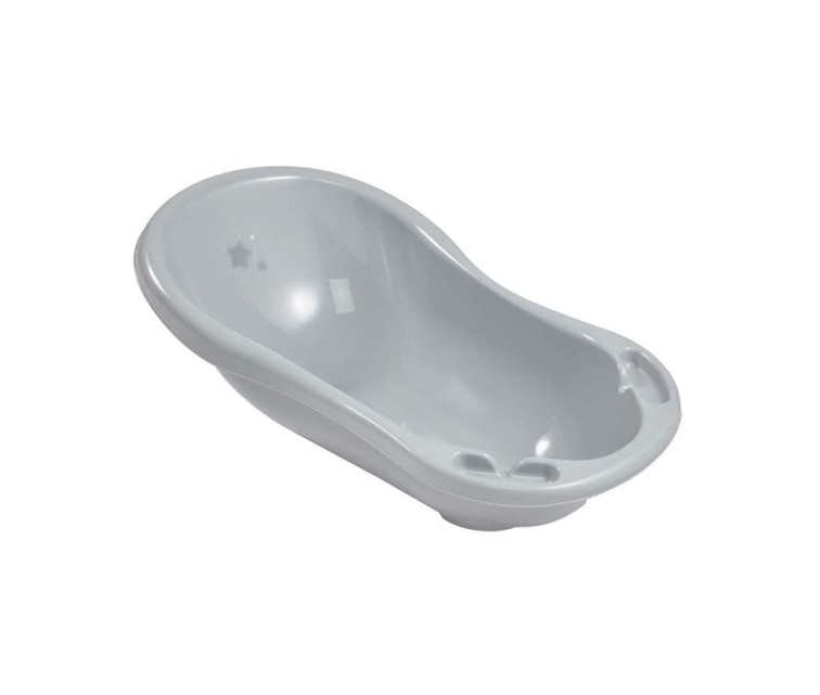 Baby bathtub 84cm with stopper Maria "Stars" 84x49x29cm gray